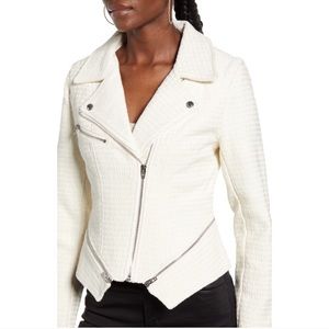 Blank NYC White Tweed Moto Jacket M